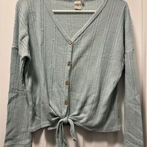 Paper Crane Textured Blue Knit Top